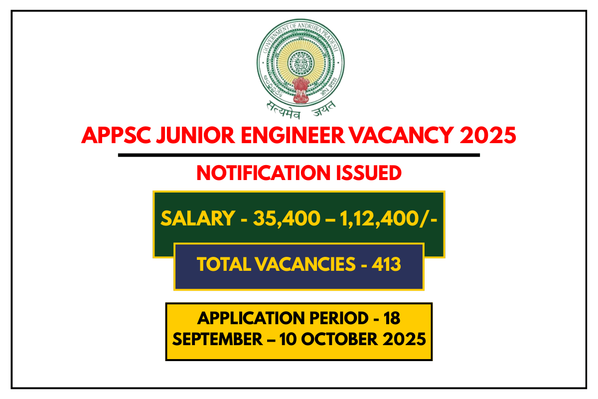 APPSC Junior Engineer Vacancy 2025 Notification Out – Apply Now