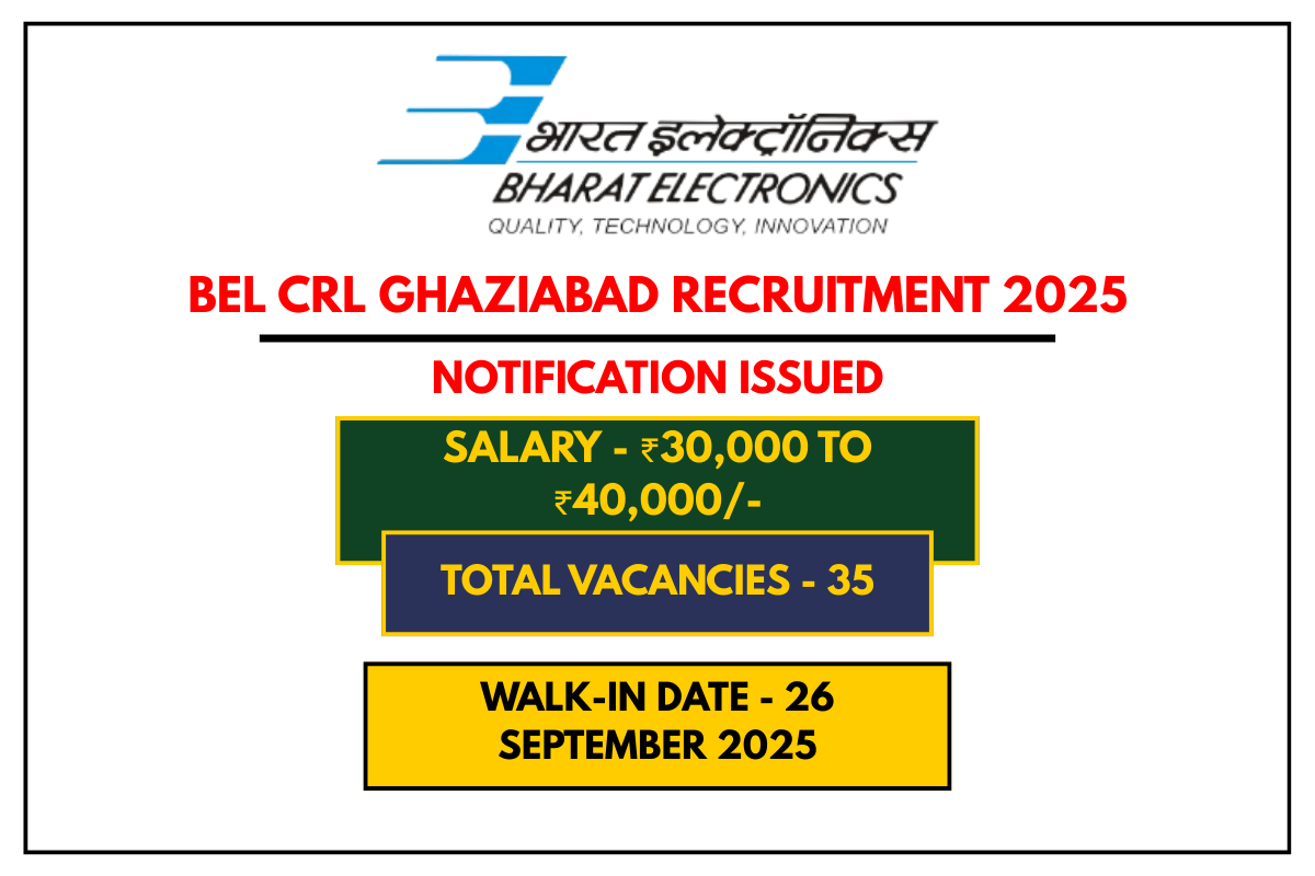 BEL CRL Ghaziabad Recruitment 2025 – Walk-in for 35 Trainee Engineer Posts