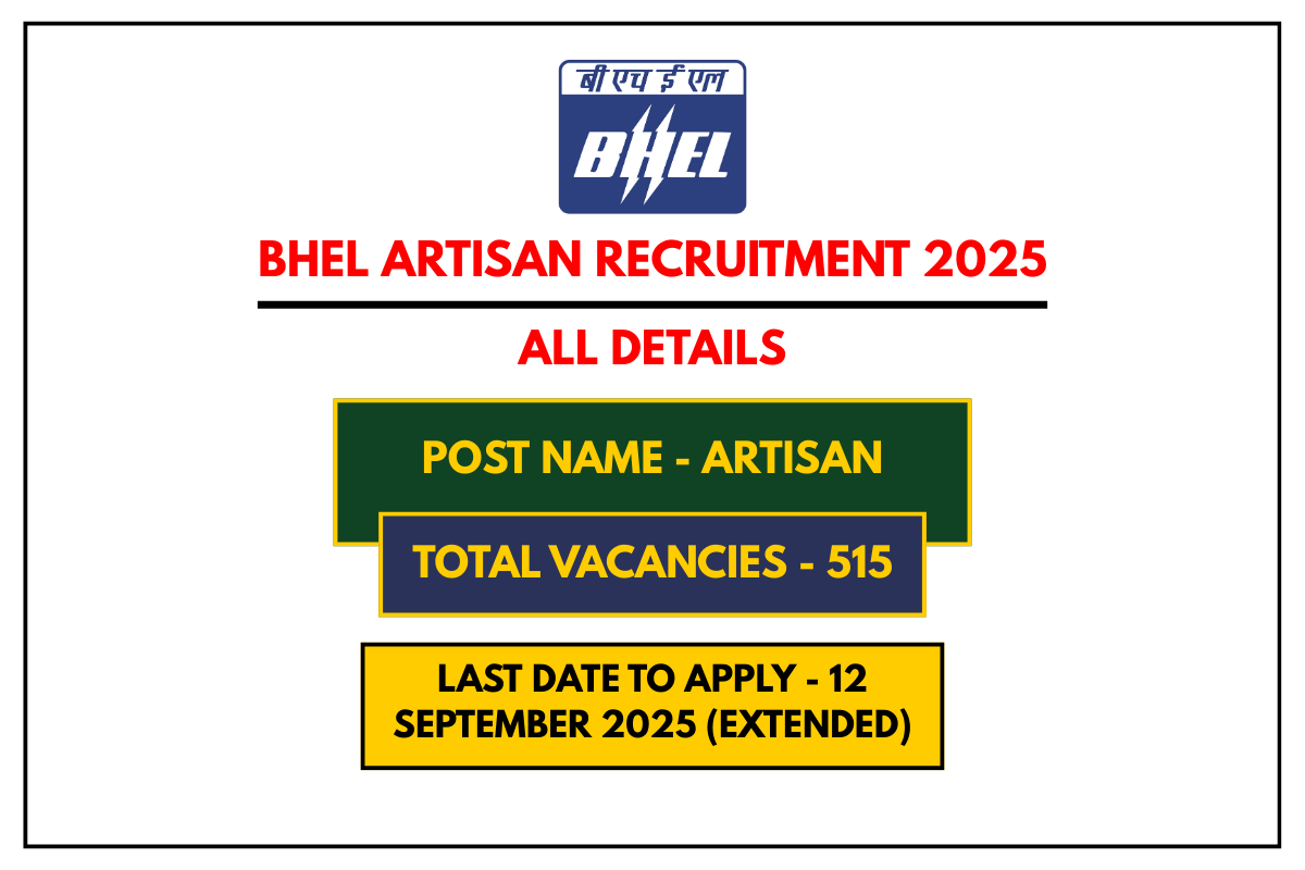 BHEL Artisan Recruitment 2025 – Apply Online for 515 Vacancies