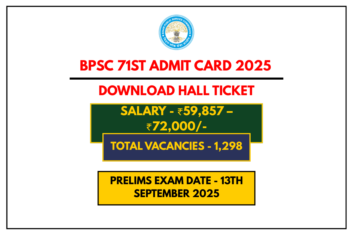 BPSC 71st Admit Card 2025 Download Hall Ticket & Check Prelims Exam Date