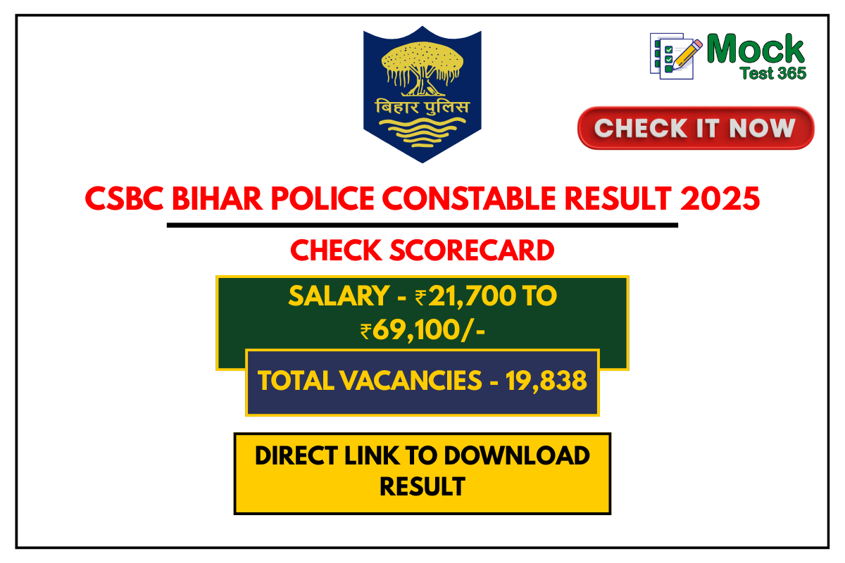 CSBC Bihar Police Constable Result 2025 – Check Scorecard, Cutoff & Merit List PDF