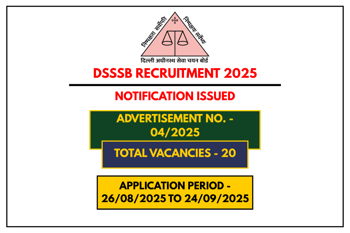 DSSSB Recruitment 2025 – Apply Online for Various Posts (Advt. No. 042025)
