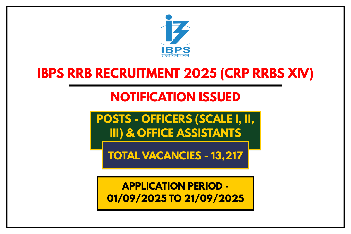 IBPS RRB Recruitment 2025 (CRP RRBs XIV) – Apply Online for 13,217 Bank Posts