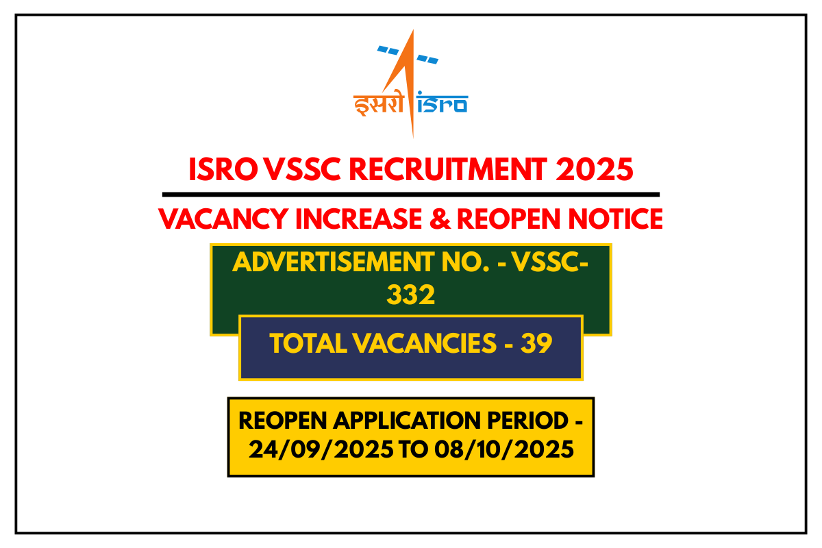 ISRO VSSC Recruitment 2025 Vacancy Increase & Reopen Notice
