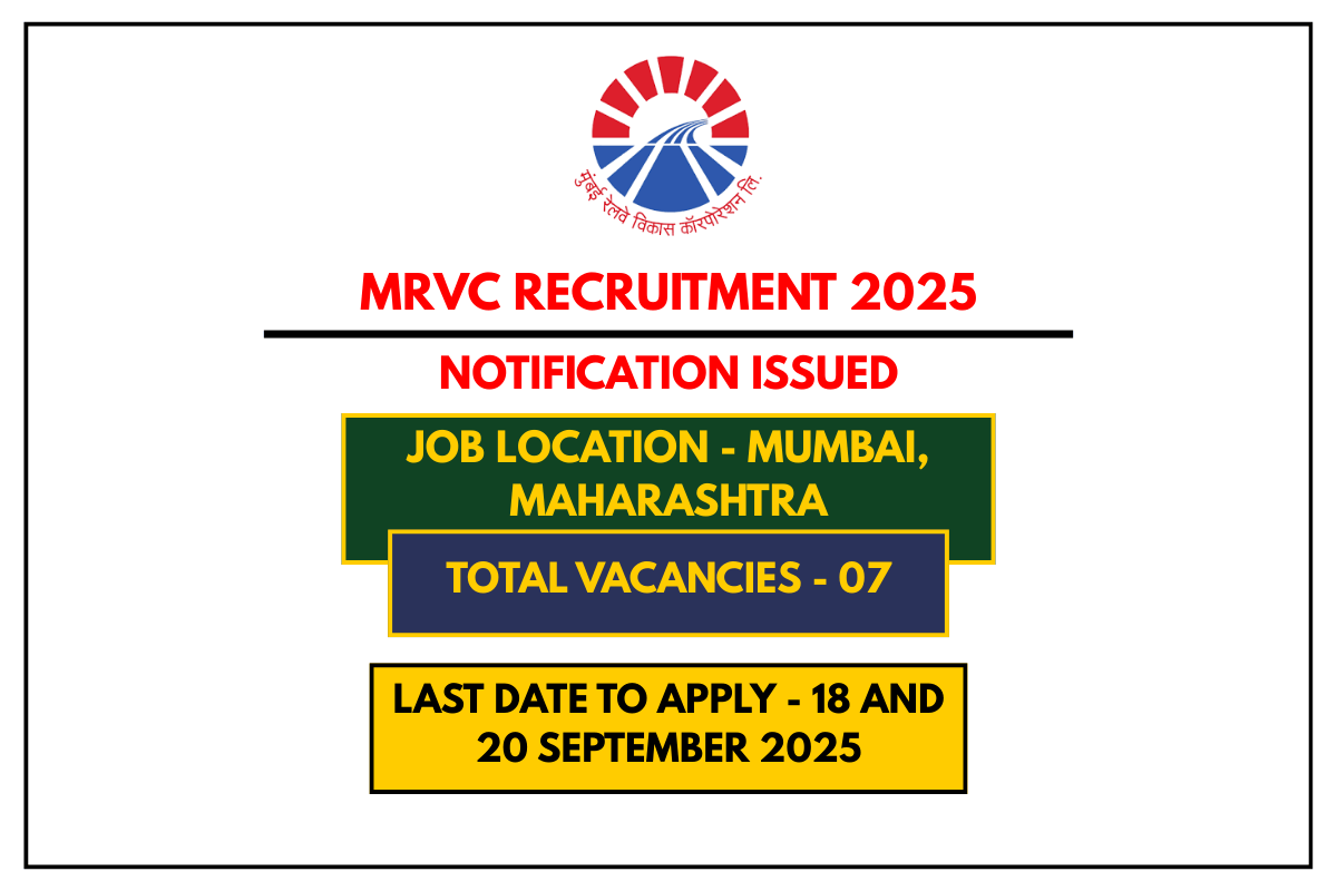 MRVC Recruitment 2025 Apply Online for 07 Engineer & Manager Posts