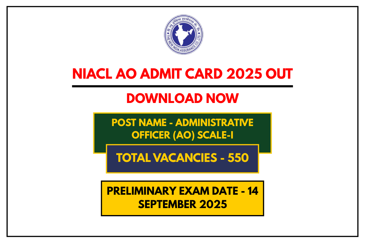 NIACL AO Admit Card 2025 Out – Download Now for 550 Posts