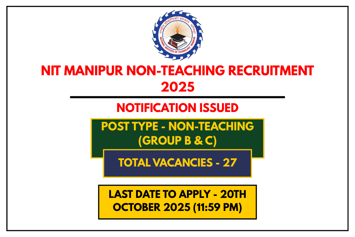NIT Manipur Non-Teaching Recruitment 2025 Apply Online for 27 Vacancies