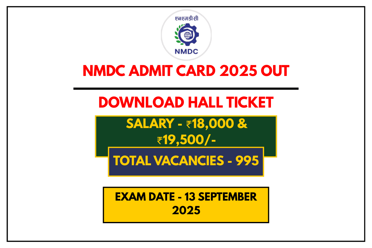 NMDC Admit Card 2025 Out Download Hall Ticket, Check Exam Date & Vacancy Details