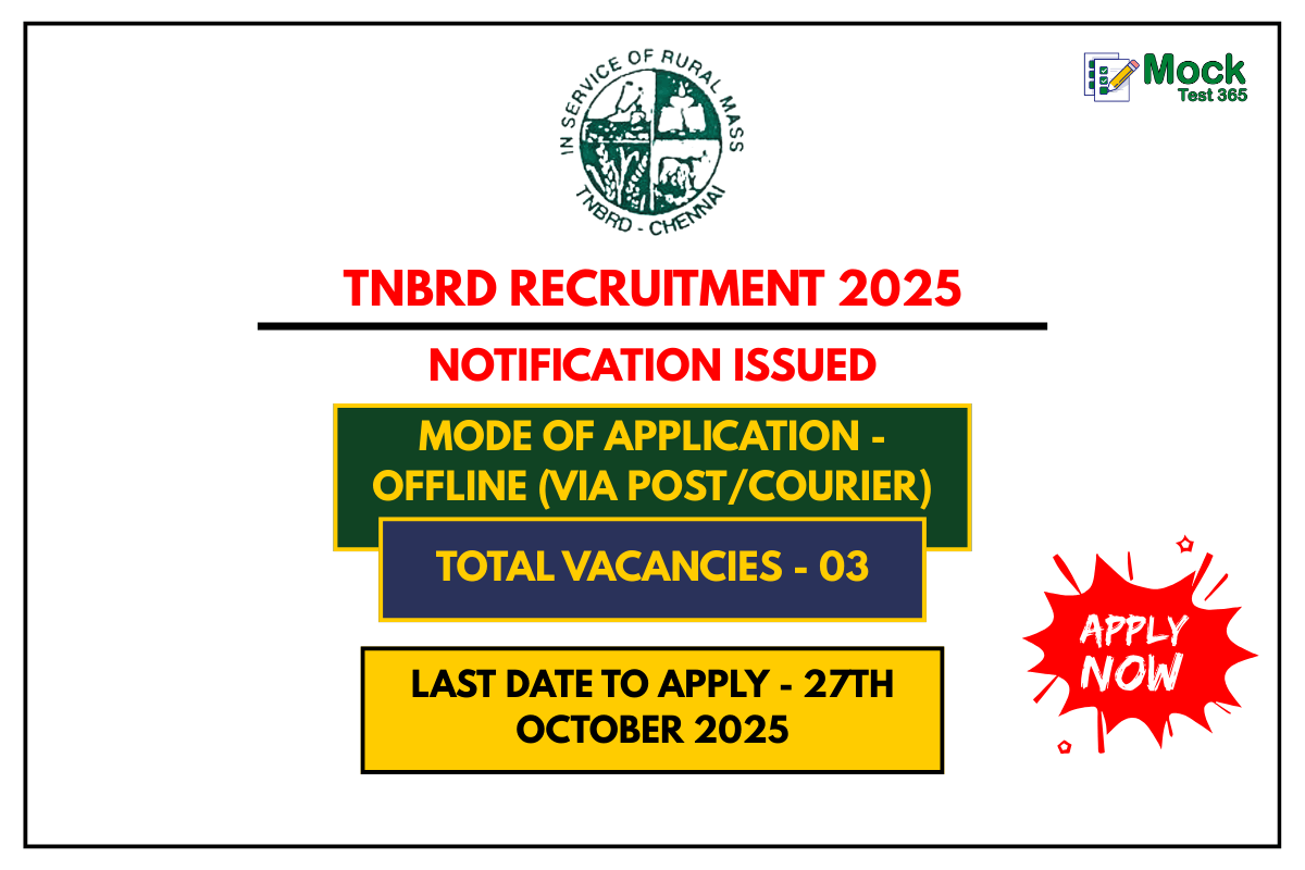 TNBRD Recruitment 2025 – Apply Offline for Scientist, Steno, and Supporting Staff Posts