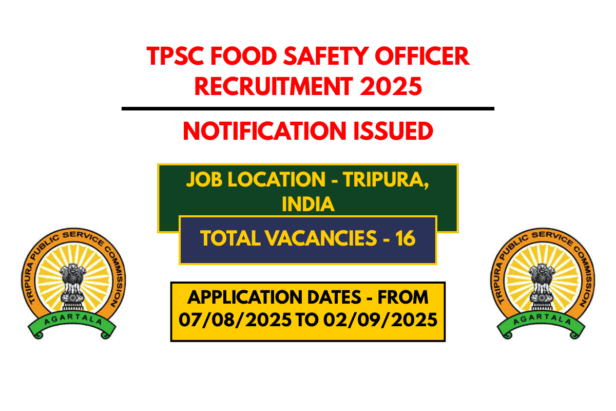 TPSC Food Safety Officer Recruitment 2025 – Apply for 16 Vacancies
