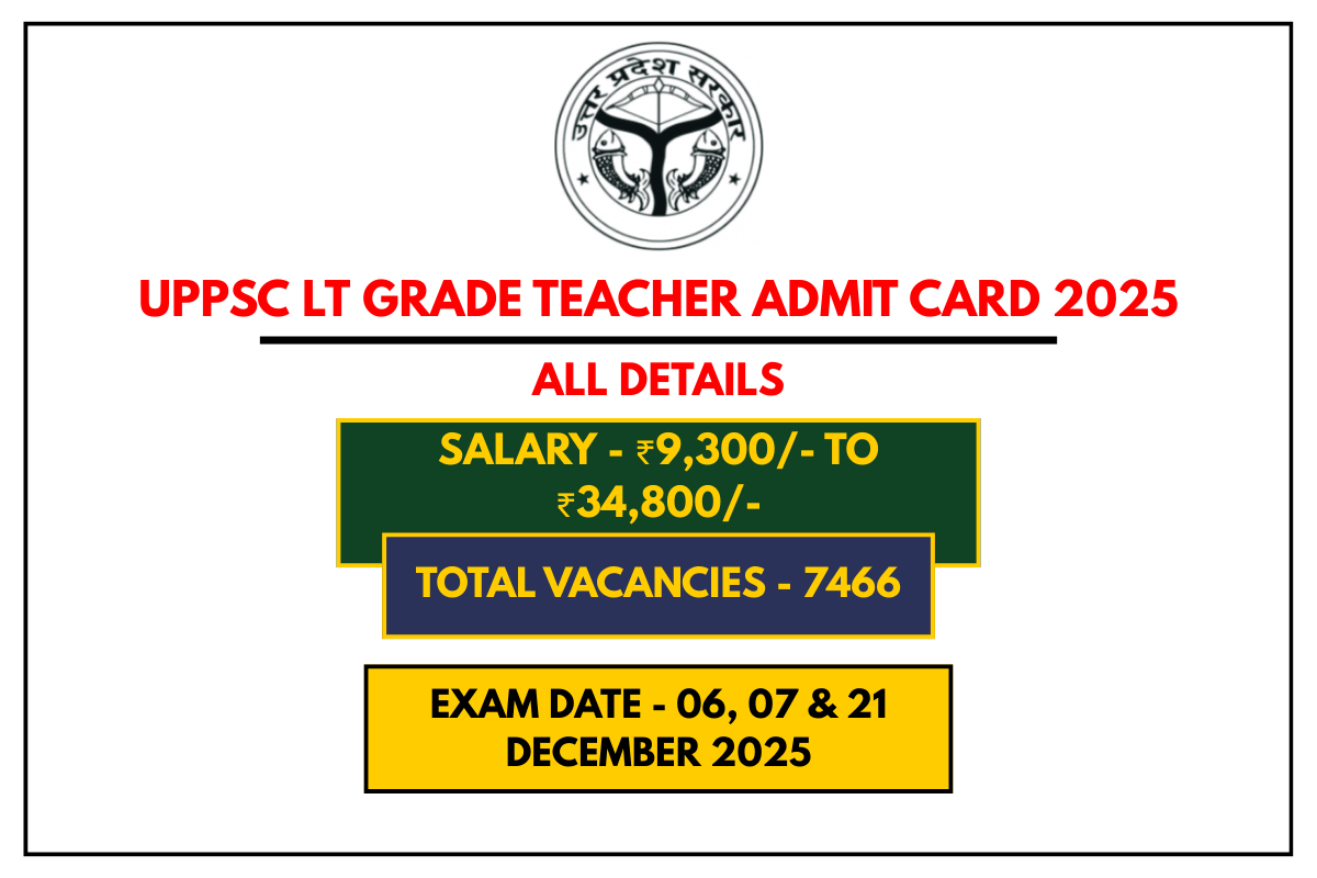 UPPSC LT Grade Teacher Admit Card 2025 – Download Link, Exam Date, and Hall Ticket Details