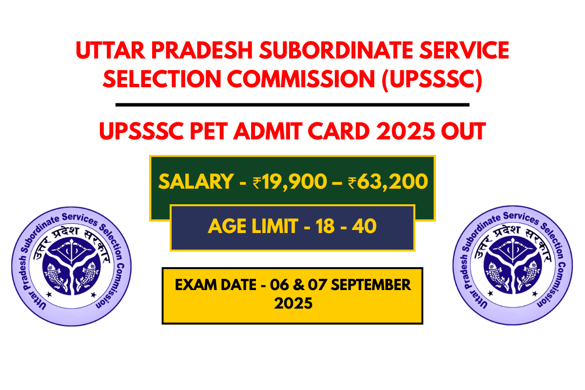 UPSSSC PET Admit Card 2025 Out Download Hall Ticket, Check Exam Date & Centres