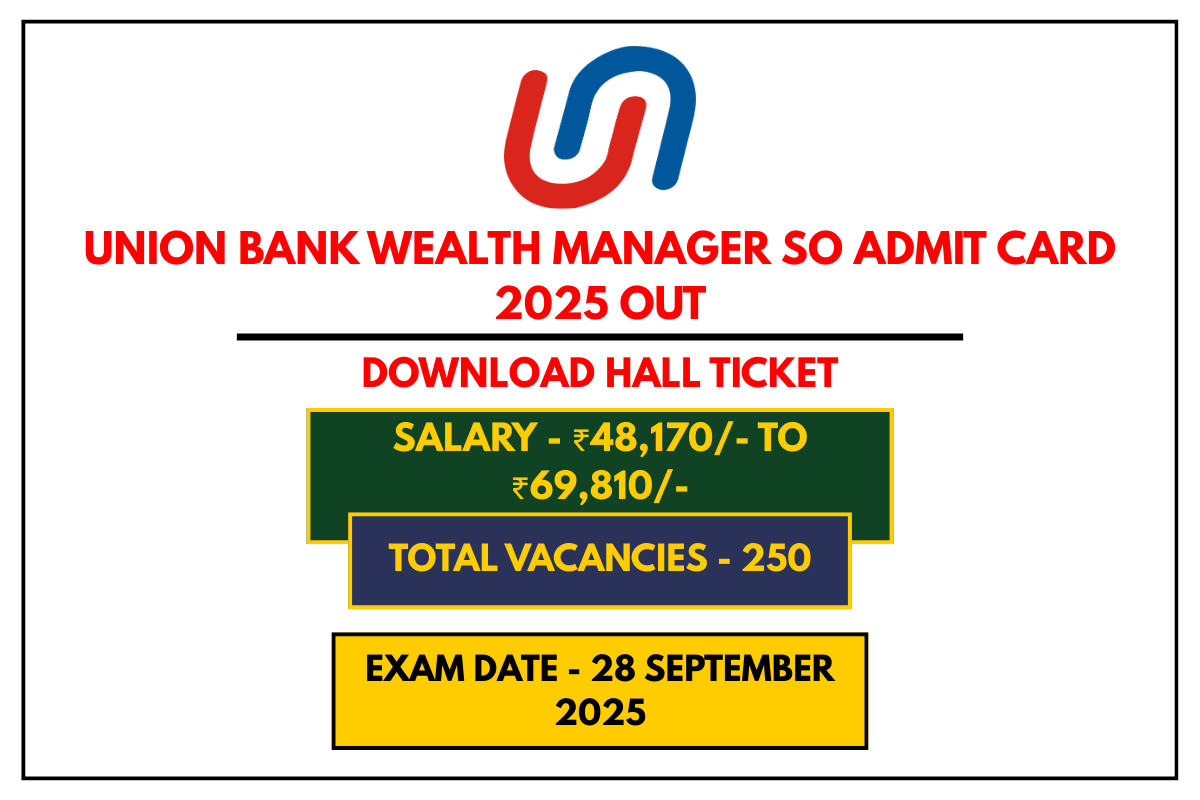 Union Bank Wealth Manager SO Admit Card 2025 OUT – Download Hall Ticket & Check Exam Date