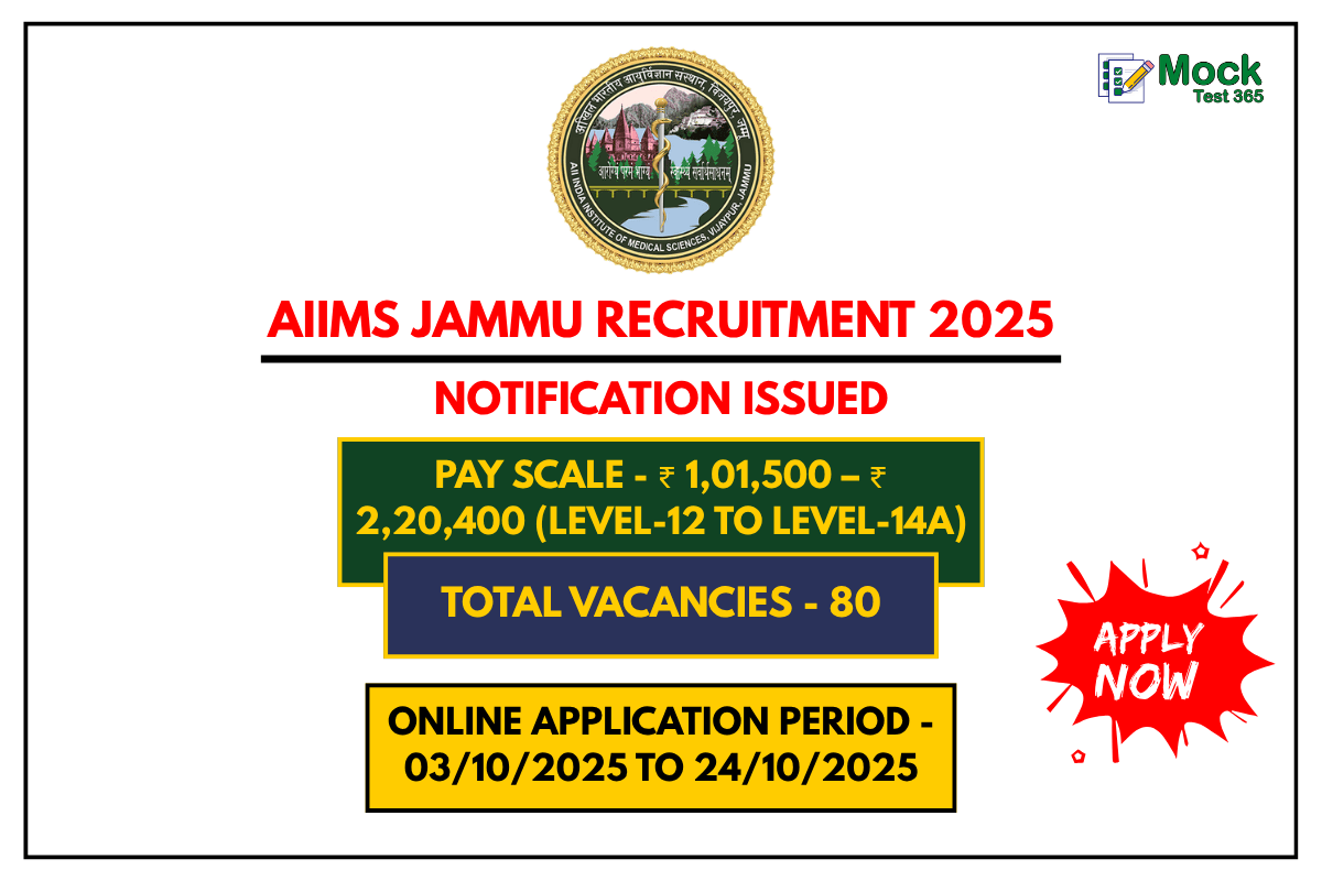 AIIMS Jammu Recruitment 2025 Apply Online for 80 Faculty Posts