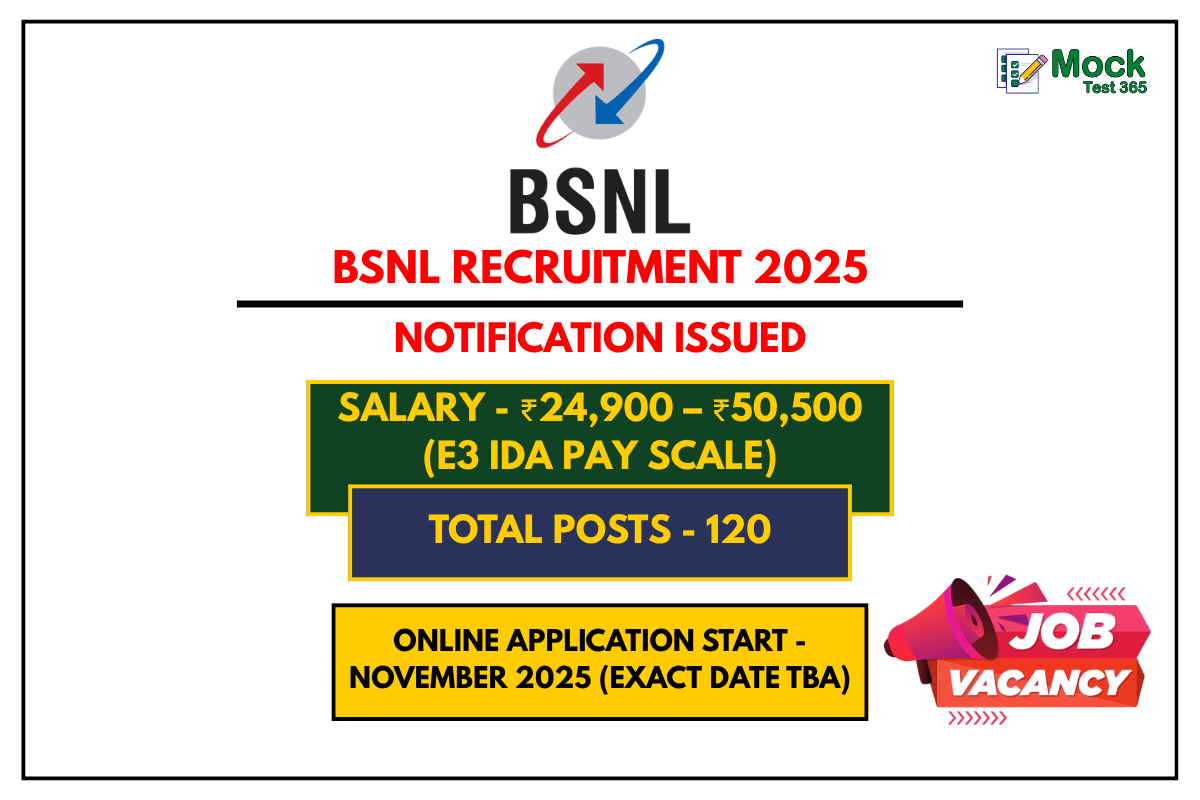 BSNL Recruitment 2025 Notification Out for 120 Senior Executive Trainee Posts