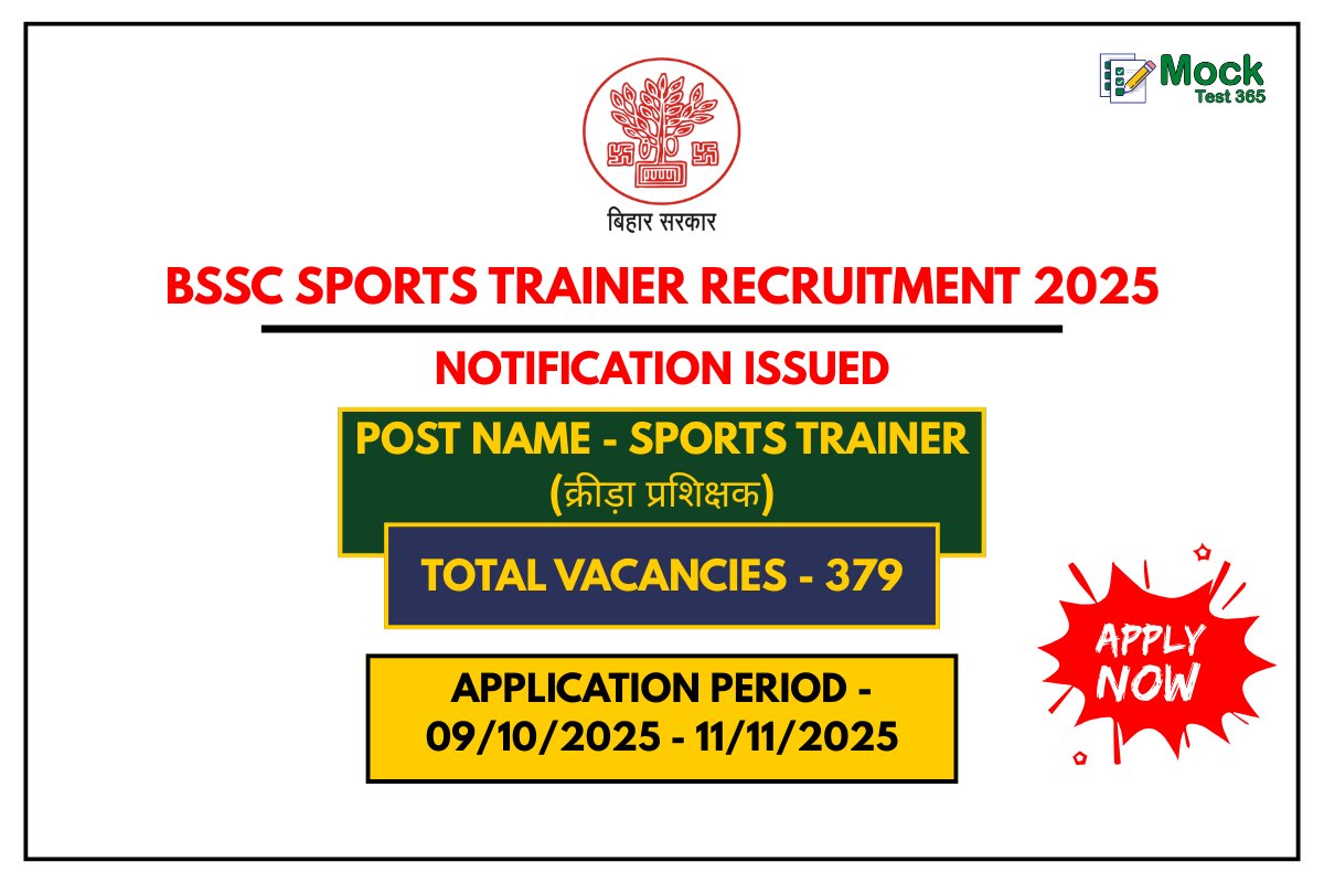 BSSC Sports Trainer Recruitment 2025 Apply Online for 379 Posts