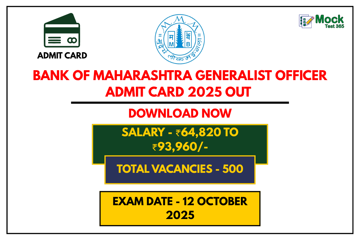 Bank of Maharashtra Generalist Officer Admit Card 2025 Out – Direct Download Link Available