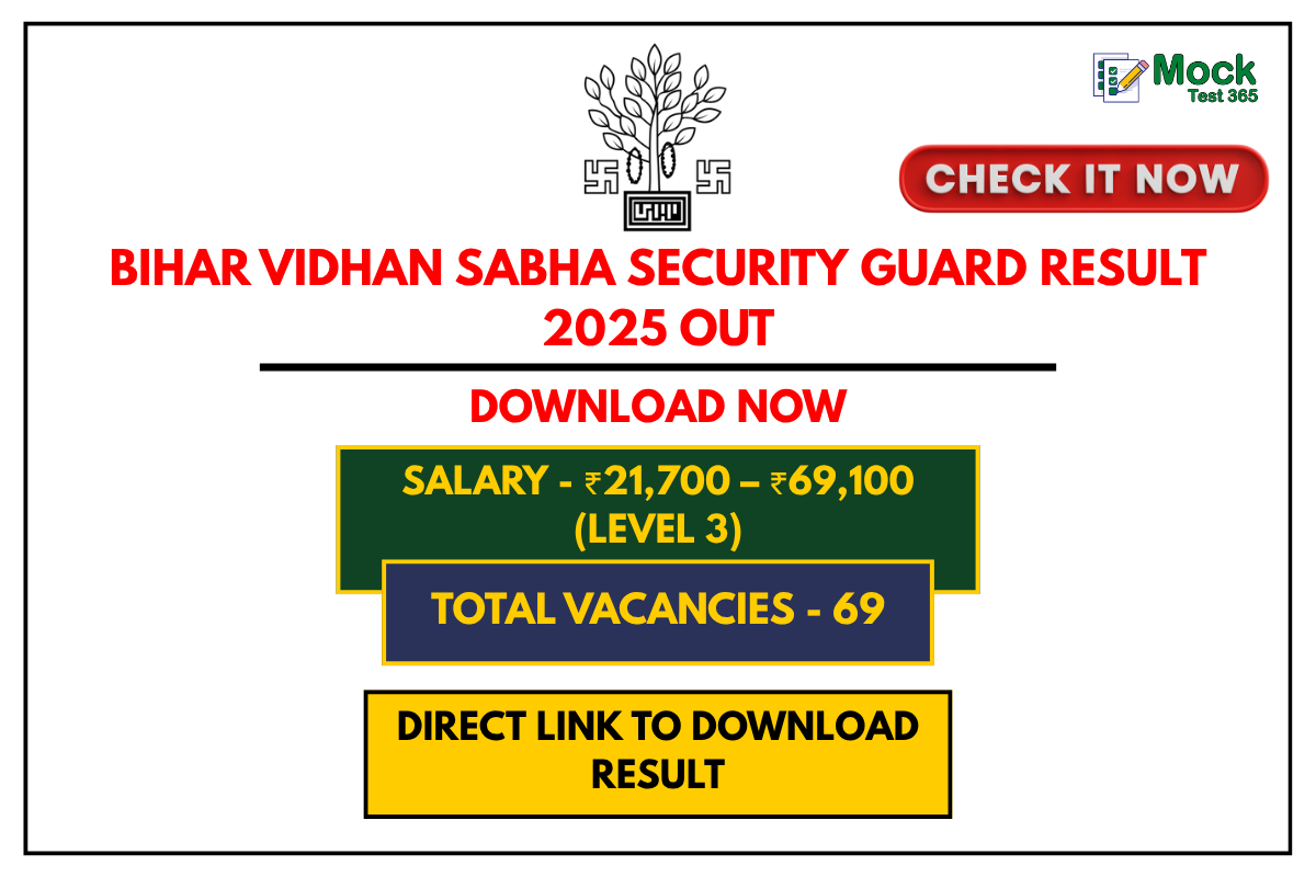 Bihar Vidhan Sabha Security Guard Result 2025 Out – Download Scorecard & Cut-off