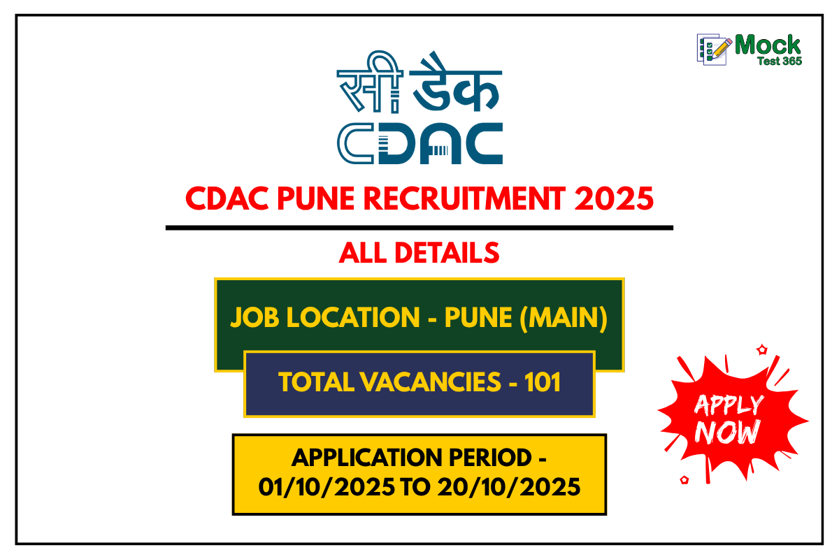 CDAC Pune Recruitment 2025 Apply Online for 101 Engineer Posts Last Date 20th October