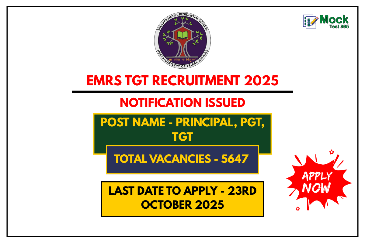EMRS TGT Recruitment 2025 – Apply Online for 5647 Teaching Posts (Last Date 23rd October 2025)