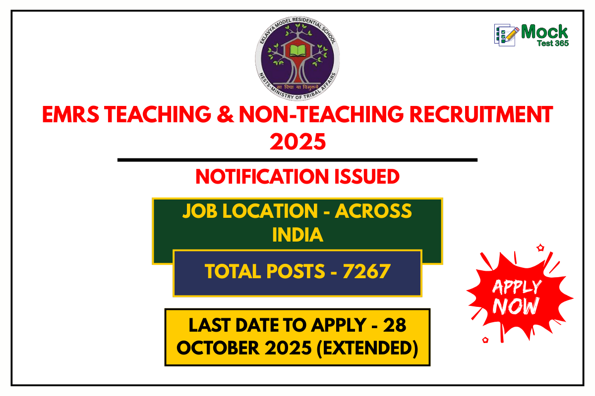 EMRS Teaching & Non-Teaching Recruitment 2025 Apply Online for 7267 Posts