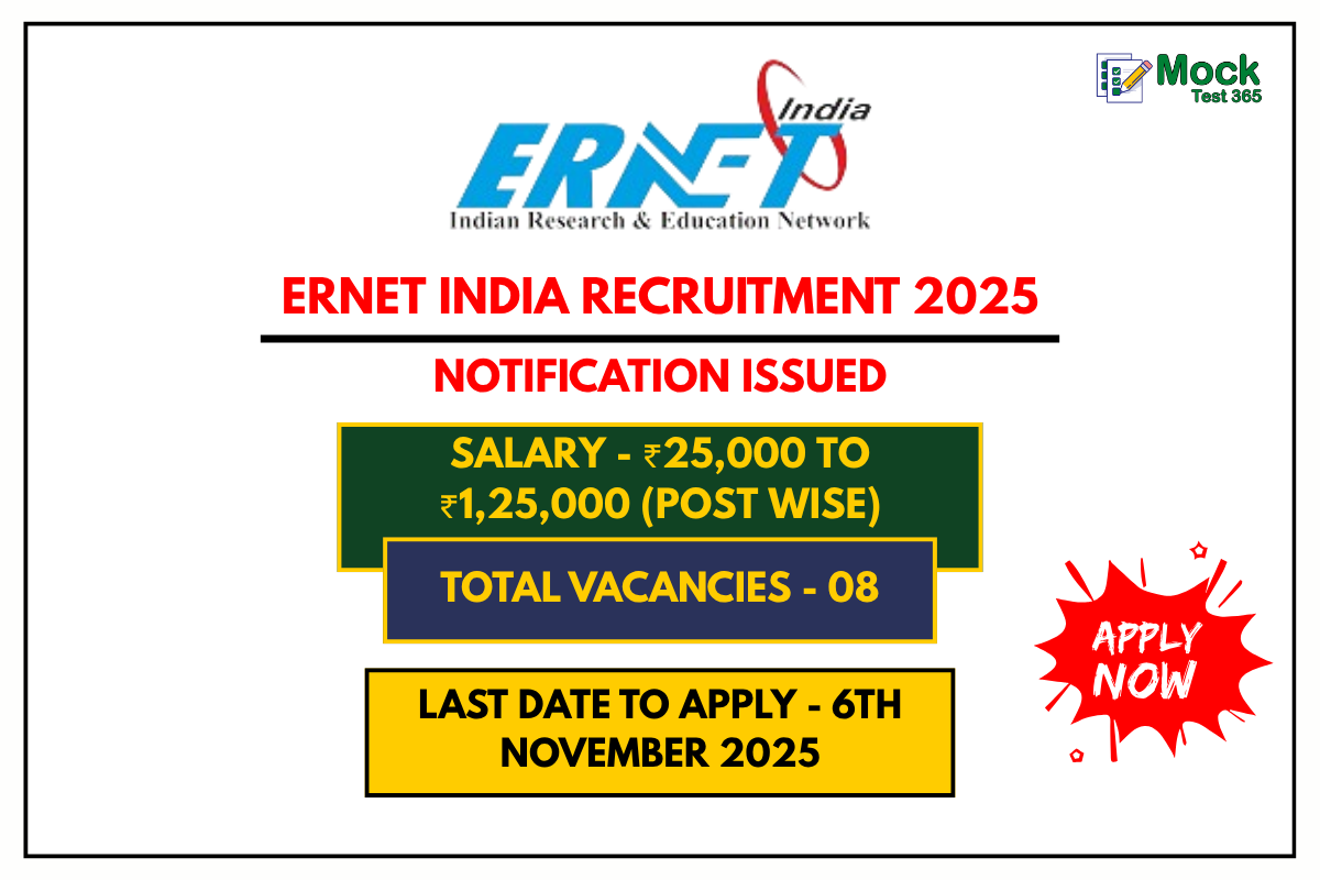 ERNET India Recruitment 2025 – Apply for Assistant, Engineer & Manager Posts