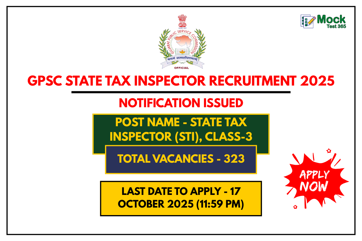 GPSC State Tax Inspector Recruitment 2025 Apply Online for 323 Posts