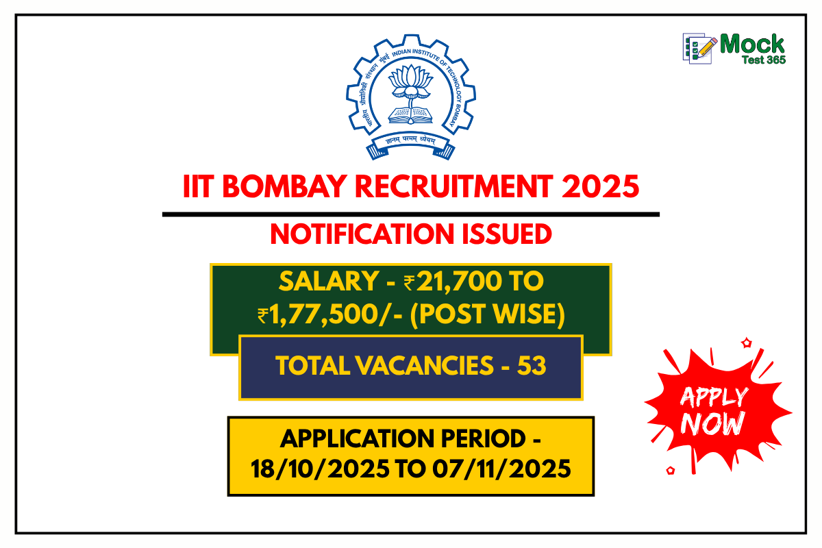 IIT Bombay Recruitment 2025 Apply Online for 53 Non-Teaching Posts