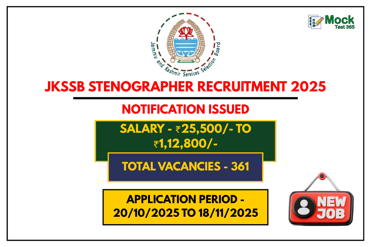 JKSSB Stenographer Recruitment 2025 – Apply Online for 361 Posts