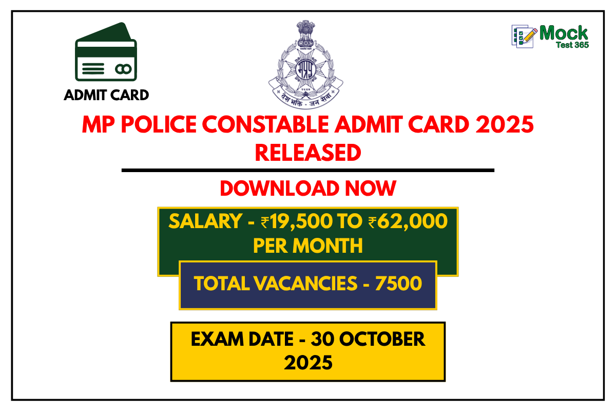 MP Police Constable Admit Card 2025 Released Download Link, Exam Date & Details