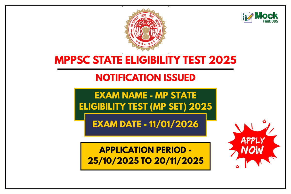 MPPSC State Eligibility Test 2025 Check Eligibility, Subjects, Fee