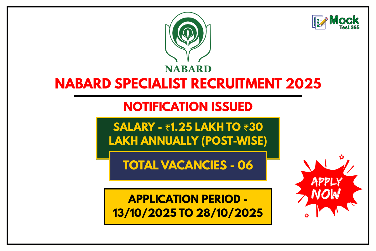 NABARD Specialist Recruitment 2025 – Apply Online for 6 High-Paying Posts in Mumbai