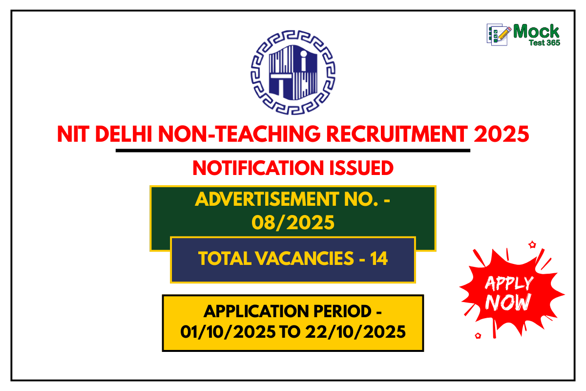 NIT Delhi Non-Teaching Recruitment 2025 Apply Online for Group B & C Posts