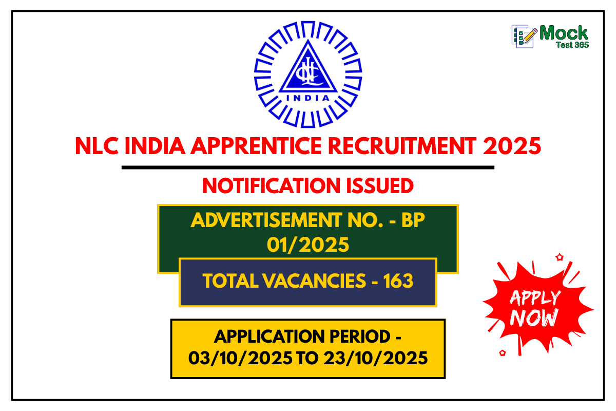 NLC India Apprentice Recruitment 2025 Apply Online for 163 Posts