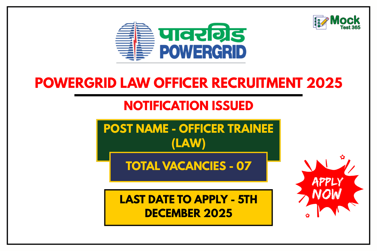 POWERGRID Law Officer Recruitment 2025 – Apply Online for 07 Officer Trainee Posts