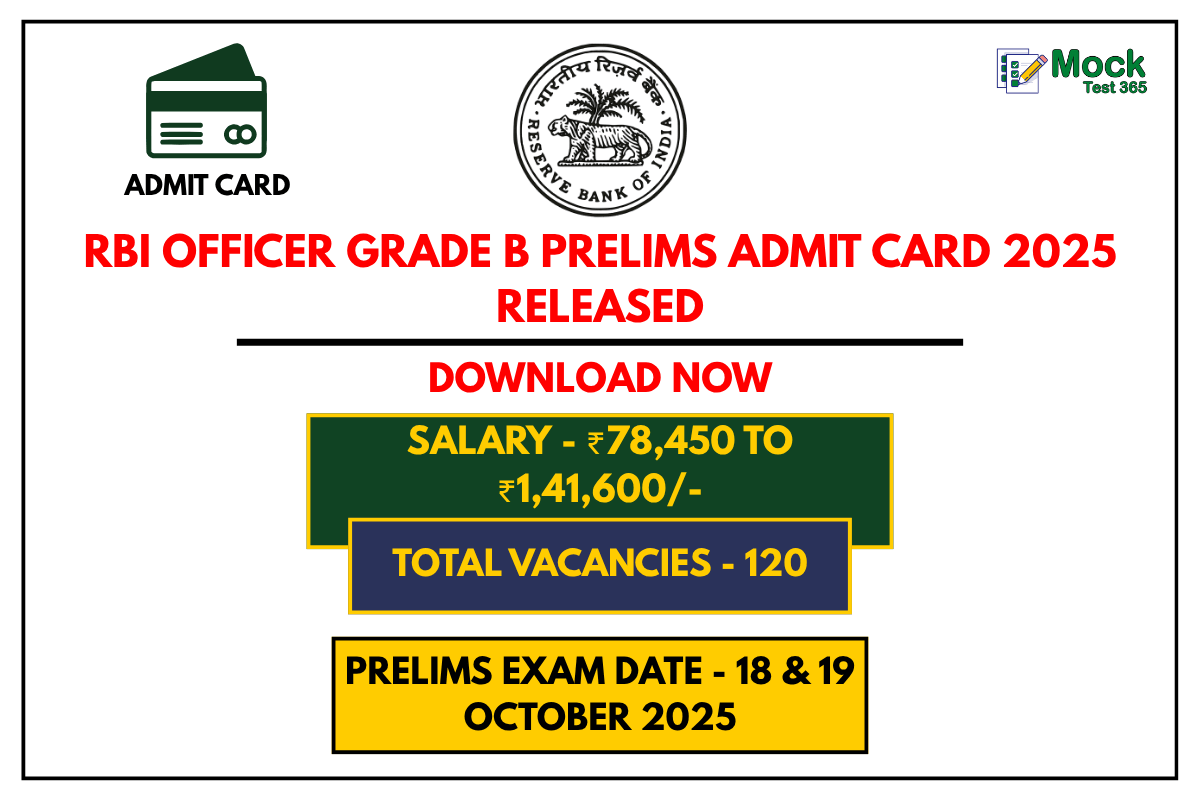 RBI Officer Grade B Prelims Admit Card 2025 Released – Download Now
