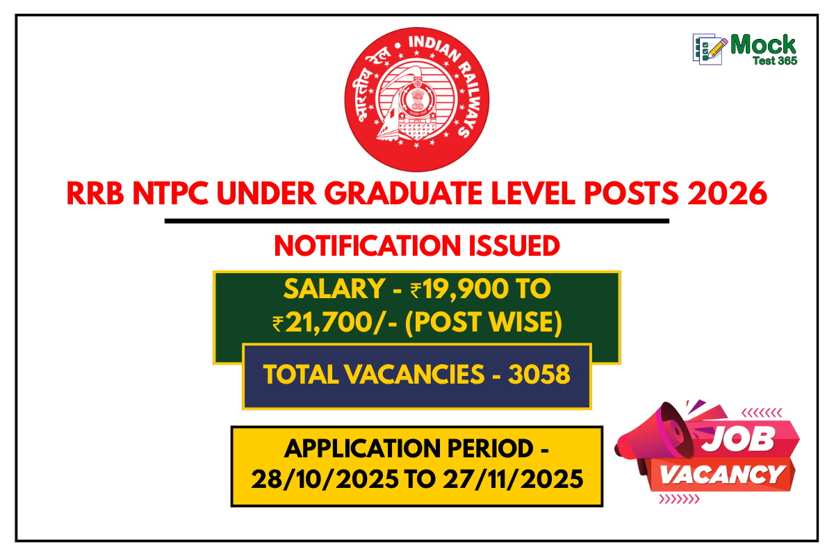 RRB NTPC Under Graduate Level Posts 2026 Notification, Eligibility, Online Form & Details