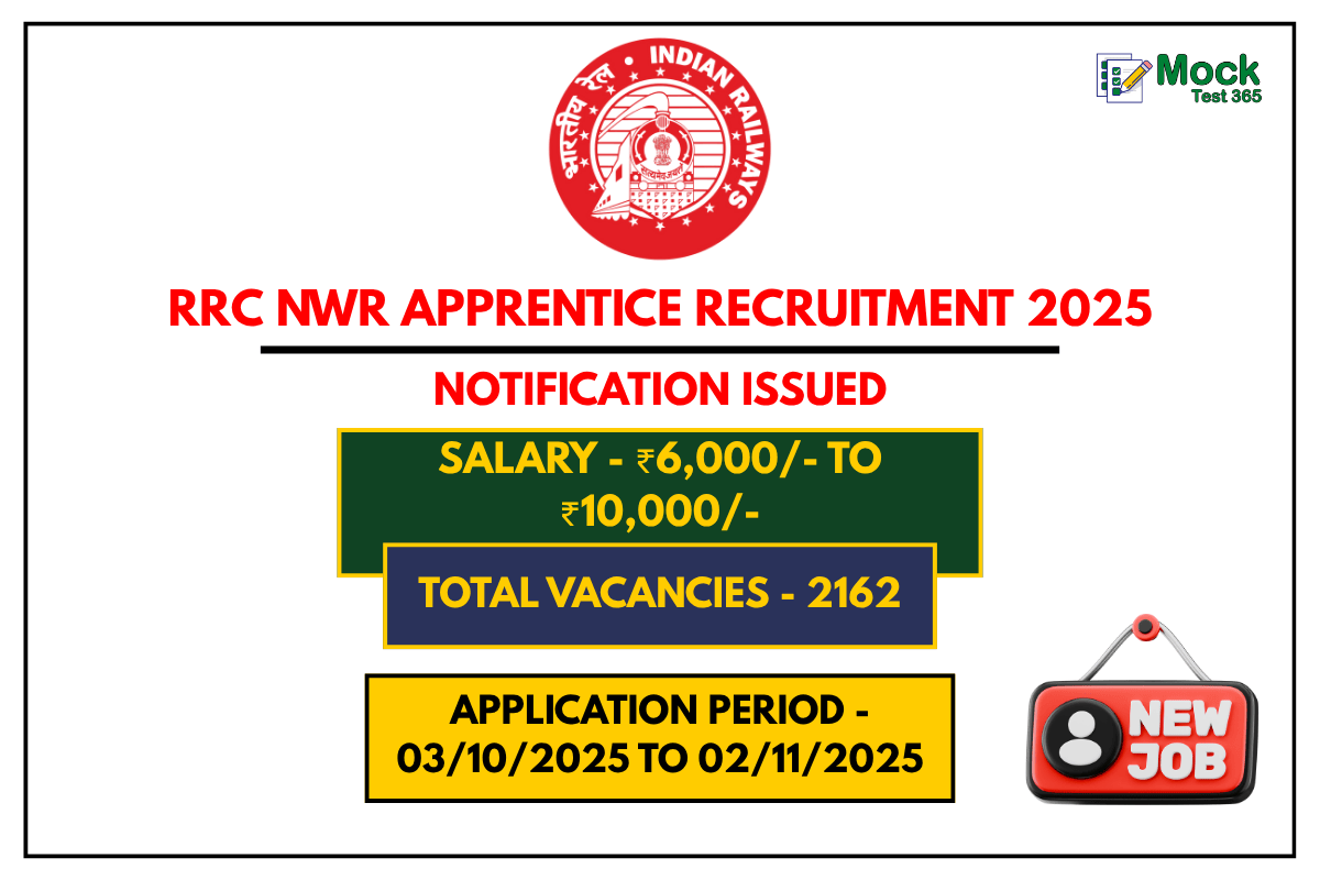 RRC NWR Apprentice Recruitment 2025 Apply Online for 2162 Posts Now