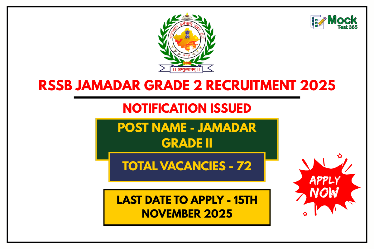 RSSB Jamadar Grade 2 Recruitment 2025 Apply Online for 72 Posts