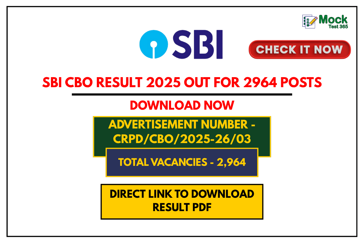 SBI CBO Result 2025 Out for 2964 Posts – Download PDF Now