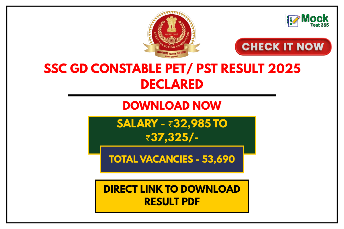 SSC GD Constable PET PST Result 2025 Declared – Download Scorecard & Cutoff PDF