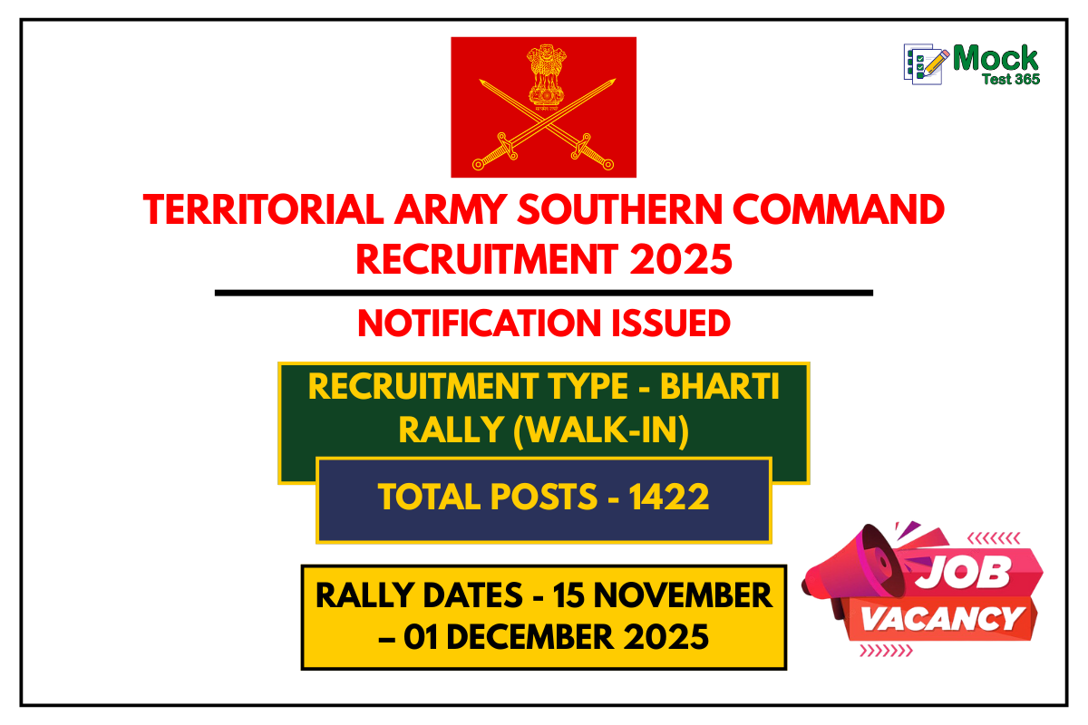 Territorial Army Southern Command Recruitment 2025 – Walk-In for 1422 Soldier & Clerk Posts