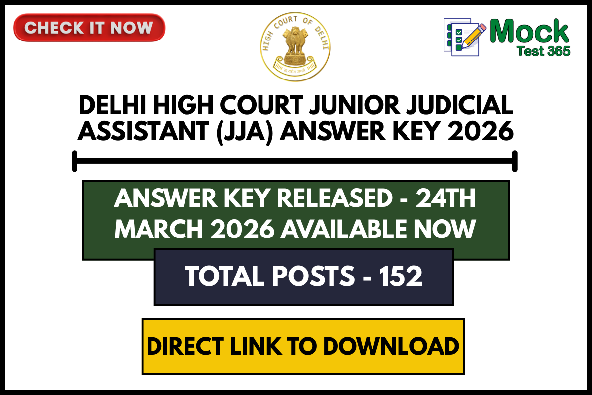 Delhi High Court Junior Judicial Assistant (JJA) Answer Key 2026