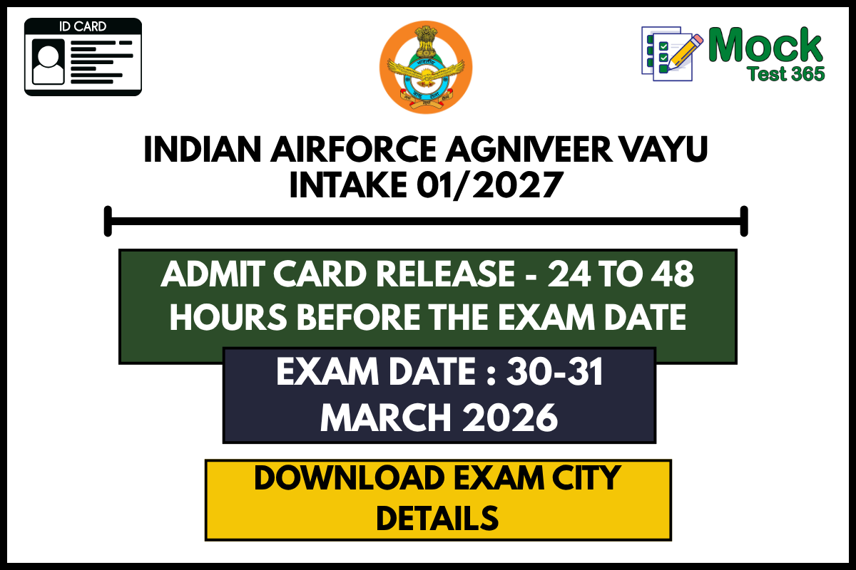 Indian Airforce Agniveer Vayu Intake 012027 Exam City Details