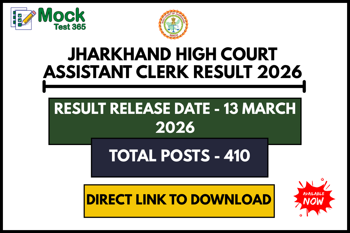 Jharkhand High Court Assistant Clerk Result 2026 Released – Check Result PDF & Merit List