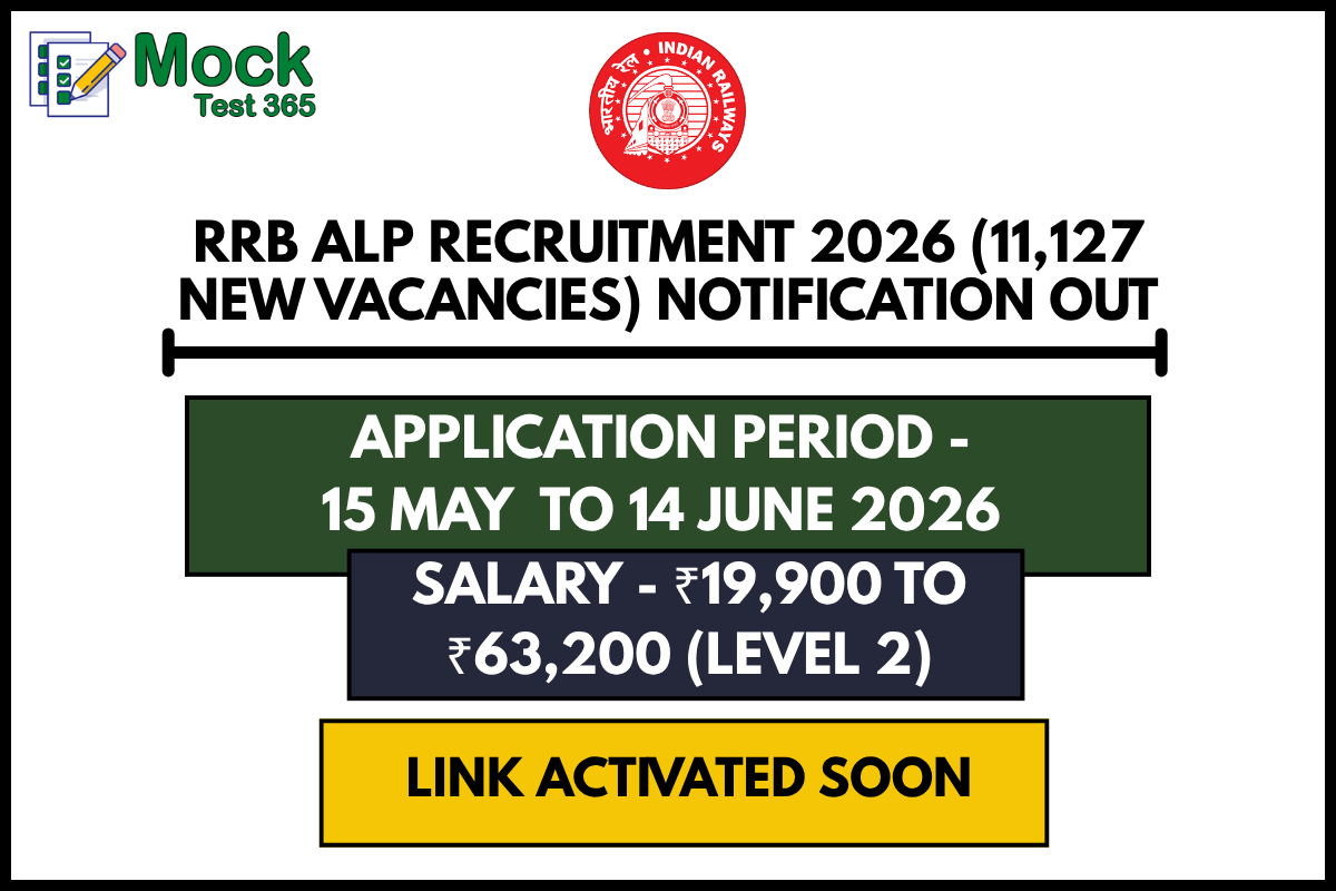 RRB ALP Recruitment 2026 (11127 New Vacancies) Notification Out, Online Form from 14.06.2026