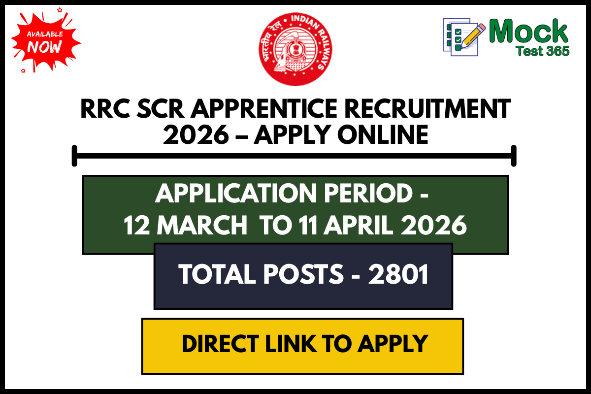RRC SCR Apprentice Recruitment 2026 – Apply Online for 2801 Posts