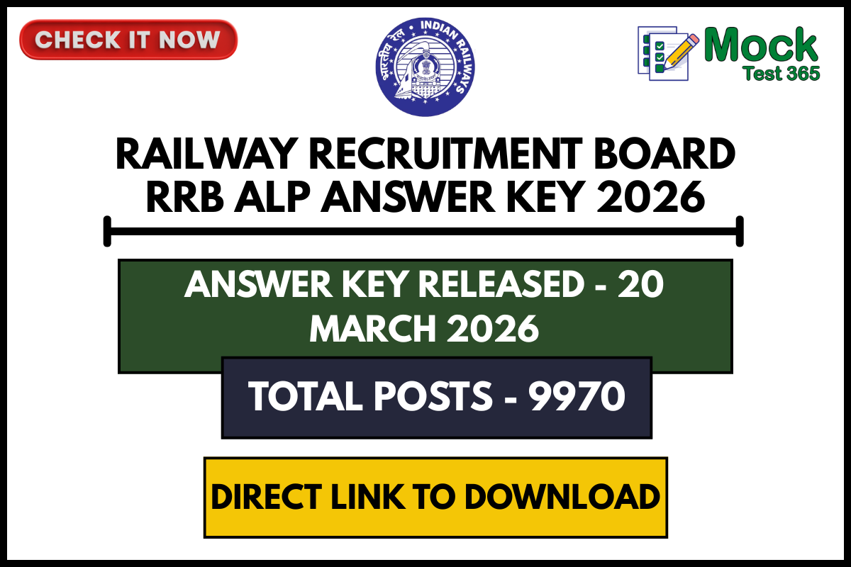 Railway Recruitment Board RRB ALP Answer Key 2026 Notice Released (CEN 012025)