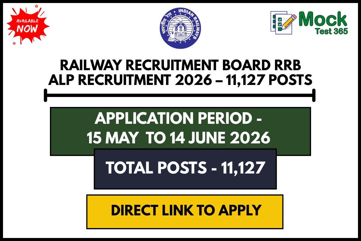 Railway Recruitment Board RRB ALP Recruitment 2026 – 11,127 Posts