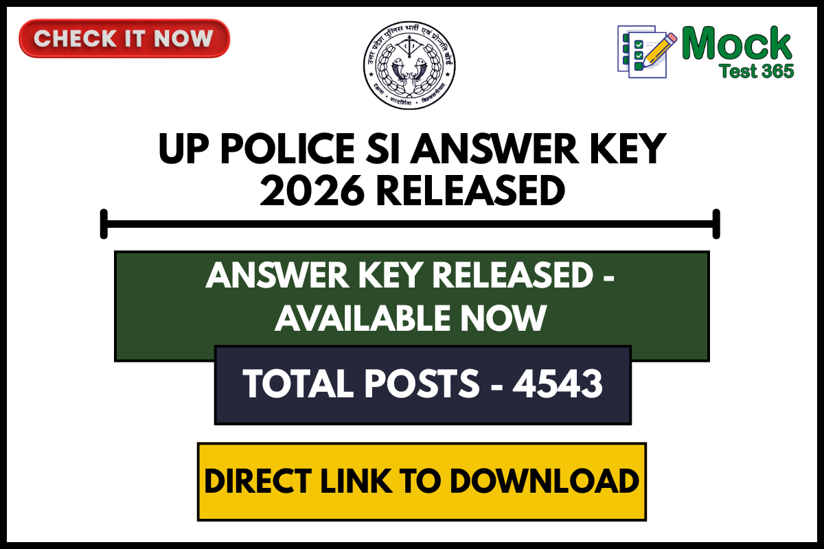 Uttar Pradesh Police Recruitment and Promotion Board UP Police SI Answer Key 2026 Released